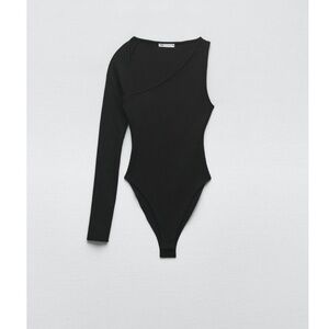 ZARA ASYMMETRICAL RIBBED BODYSUIT